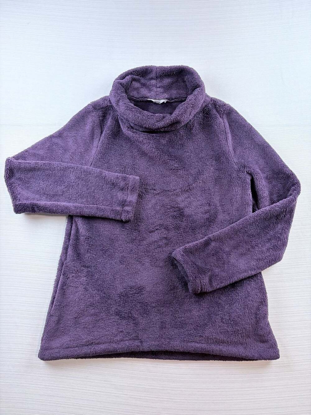 LOFT Outlet Fleece Pullover Size XS Purple Fuzzy Cowl Neck